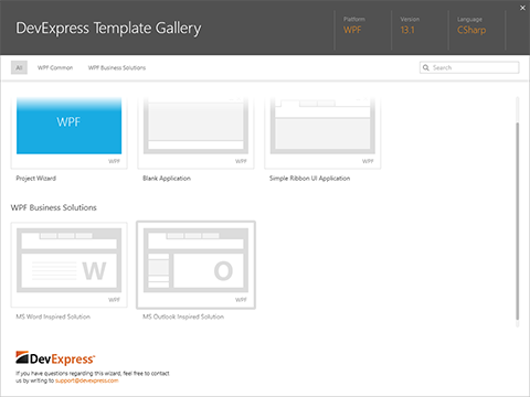 WPF Project Template Gallery
