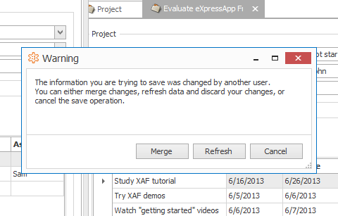 Merging of Concurrent Record Updates in XAF
