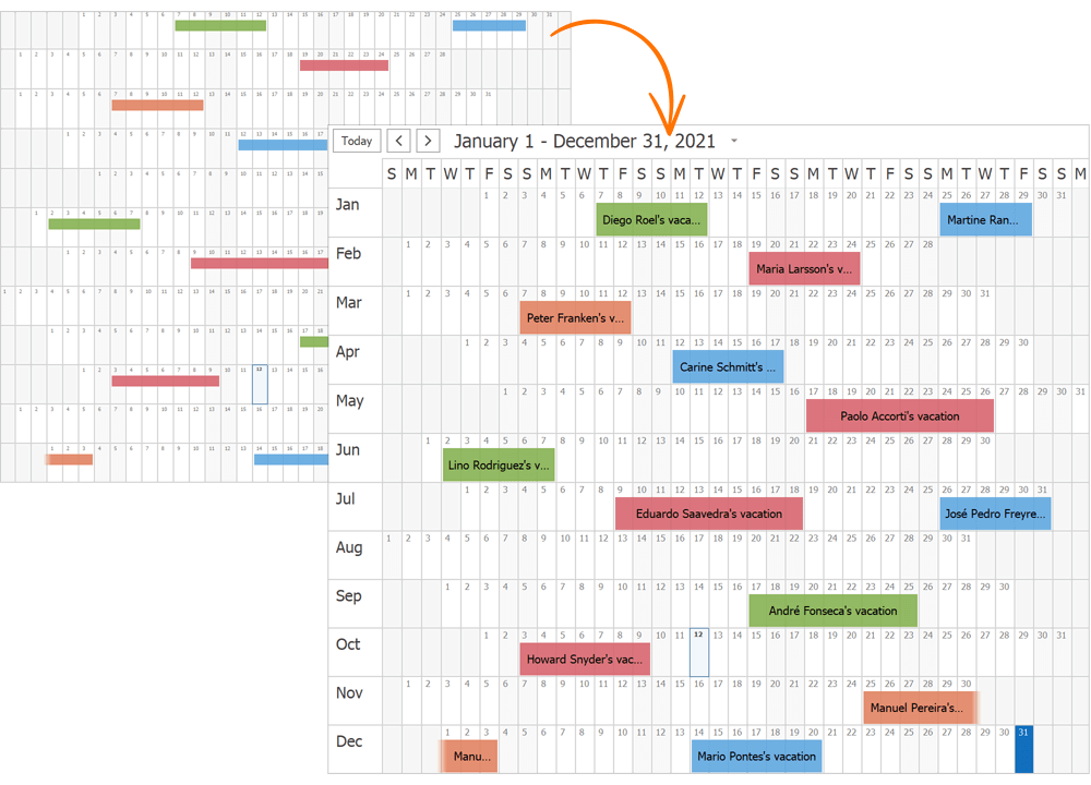 Stretch Appointments - WinForms Scheduler | DevExpress