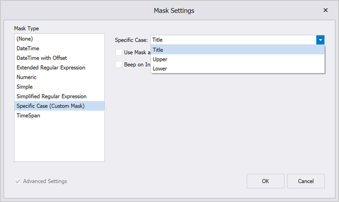 WinForms Mask Editor with Custom Mask | DevExpress