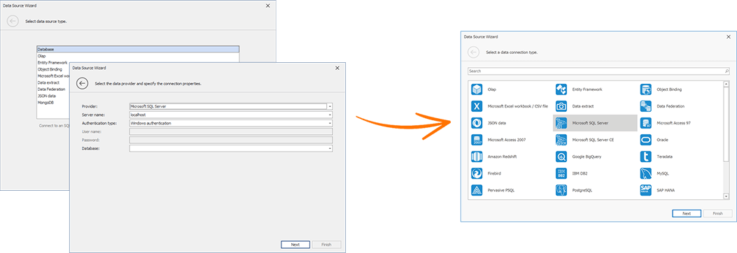 DevExpress Dashboard Data Source Wizard