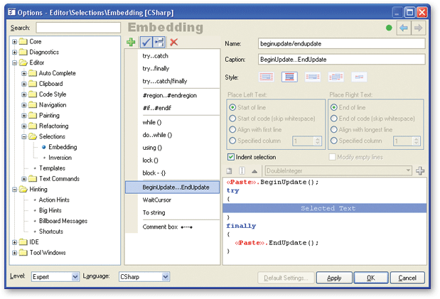 Coding Conventions Specified via CodeRush Options Dialog