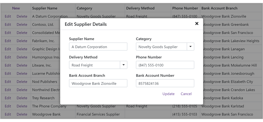 DataGrid Popup Edit Form - Blazor UI Components | DevExpress