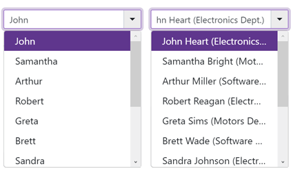 ComboBox: Drop-Down Width Mode - Blazor UI Components | DevExpress