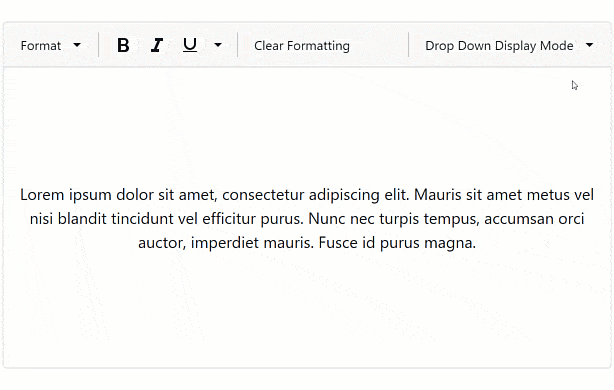 Toolbar: Show DropDown Lists in a Modal Window - Blazor UI Components | DevExpress