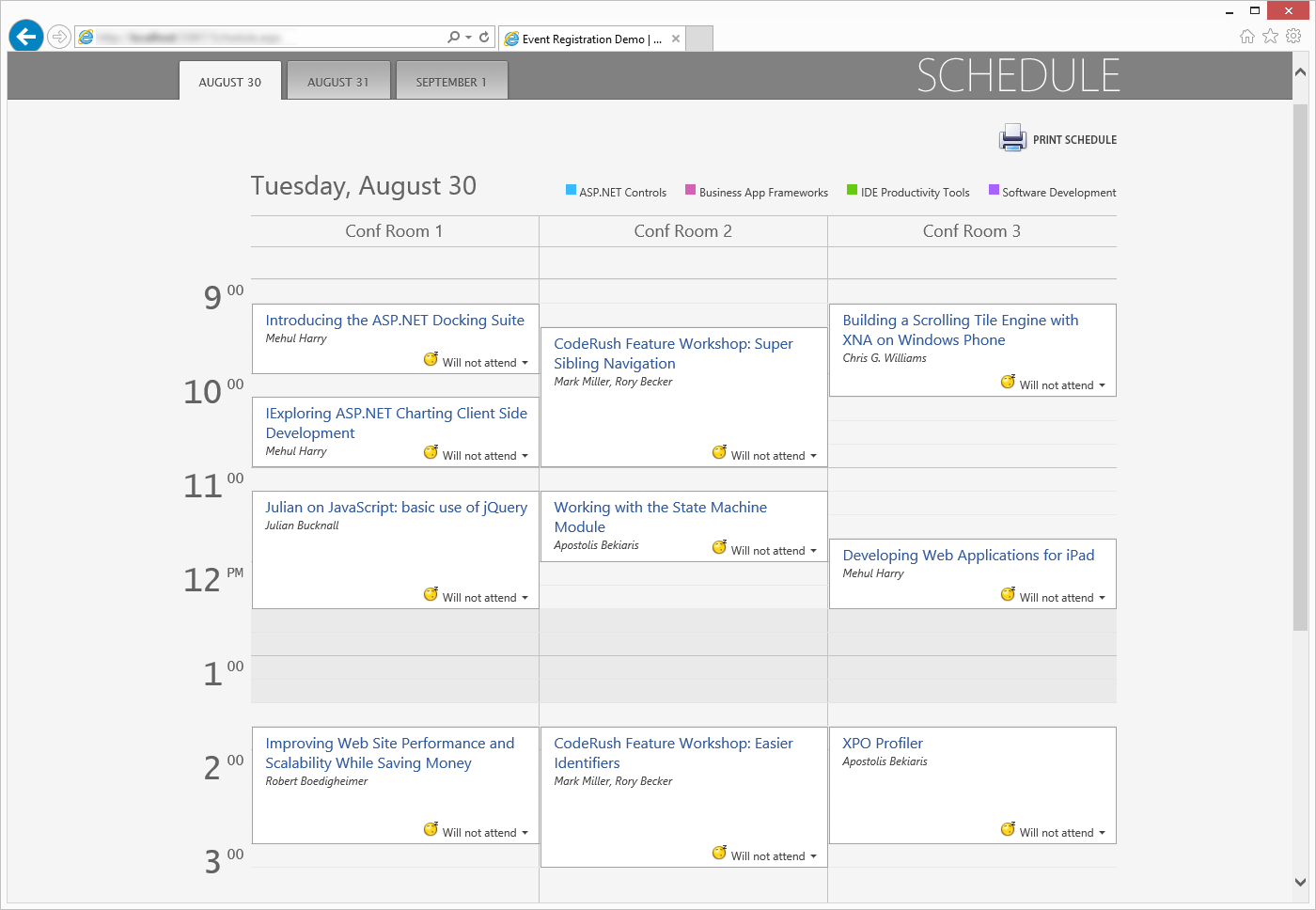 ASP.NET Scheduler - DevExpress