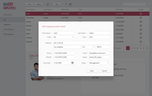 Data Entry Controls in ASP.NET Core Desktop App | DevExpress