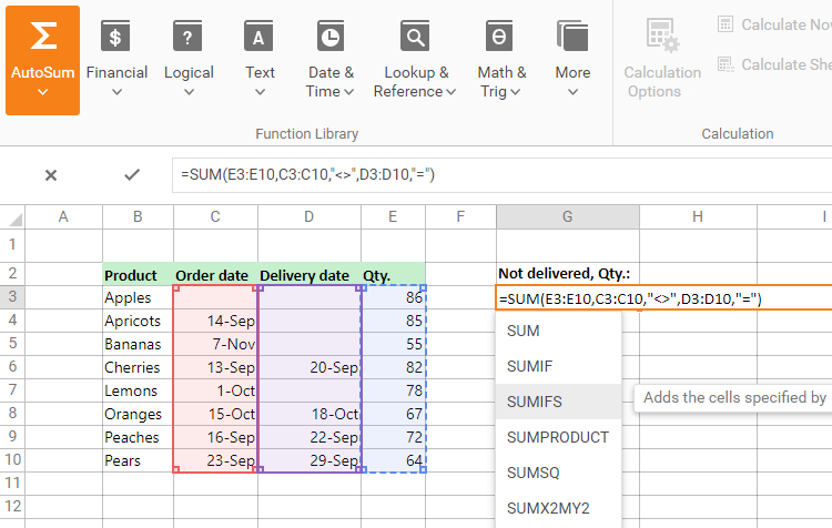 Formulas and Functions - ASP.NET Spreadsheet Control | DevExpress