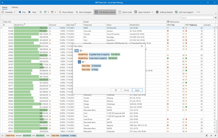 Instant Search and Data Filtering - WPF Grid Control | DevExpress