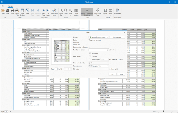 Preview, Print, Export - WPF Grid Control | DevExpress