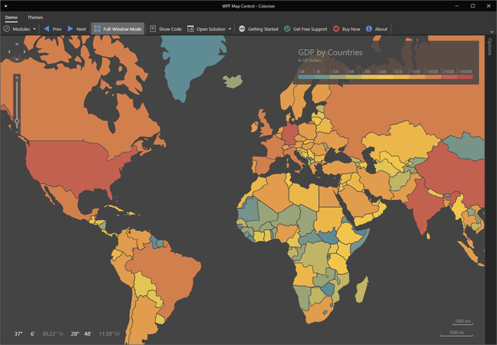 Map Colorizer - WPF Map Control | DevExpress