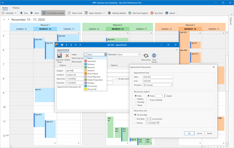 Appointment and Event Management - WPF Scheduler Control | DevExpress