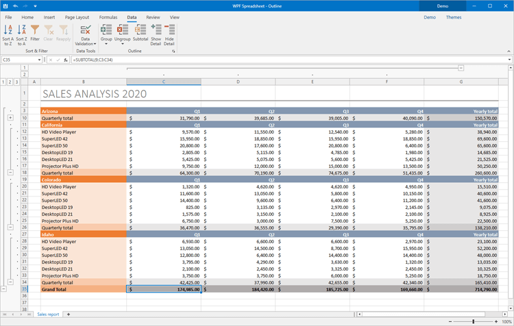 Shape and Search Data Instantly - WPF Spreadsheet Control | DevExpress