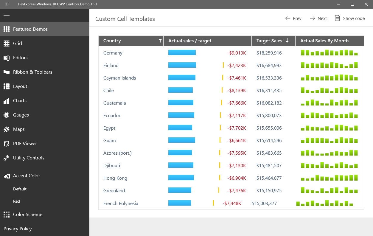 UWP Data Grid Control in a Desktop App