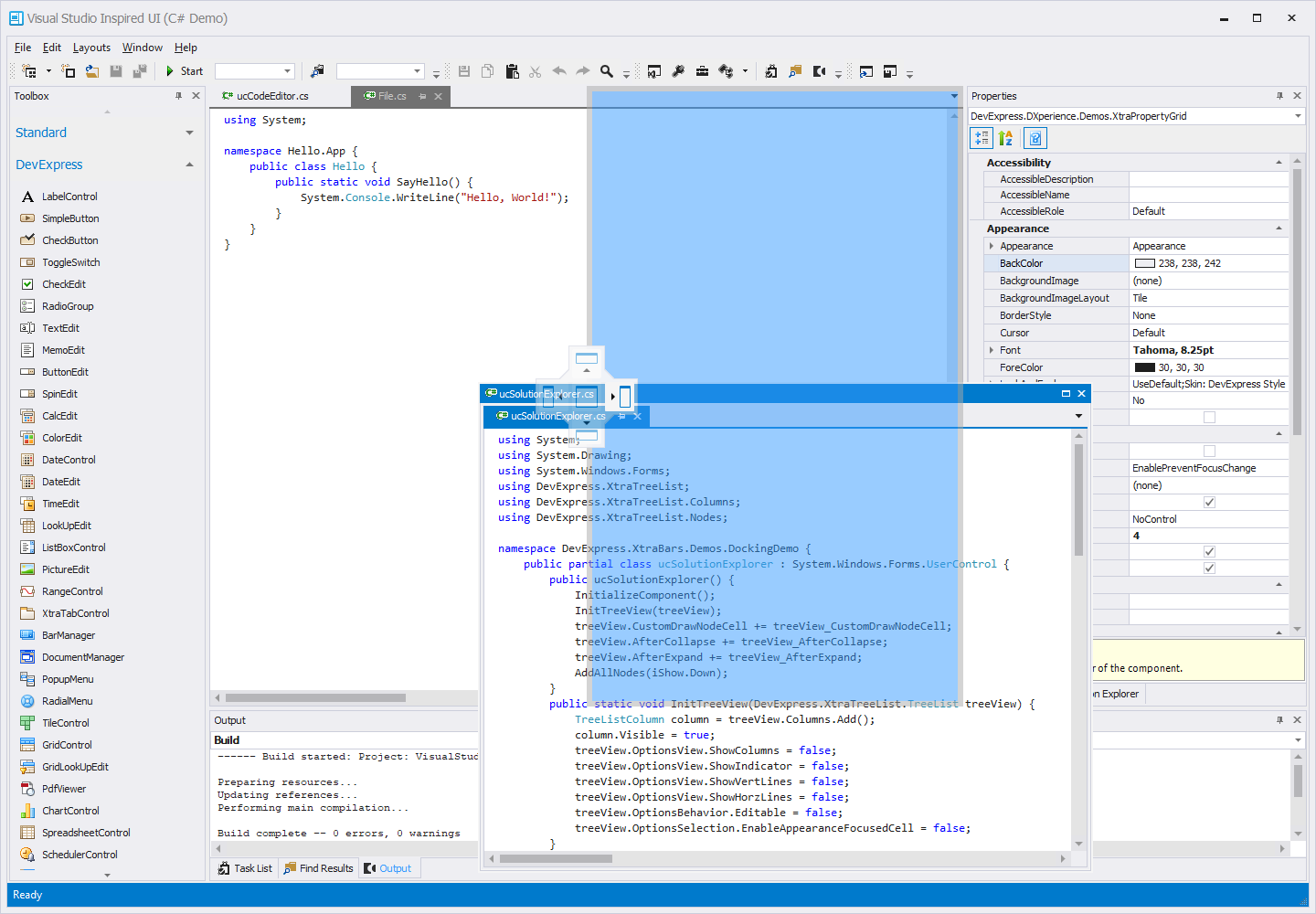 Docking UX inspired by Visual Studio