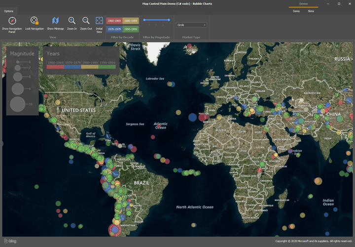 Geospatial Data Analysis - WinForms Map Control | DevExpress
