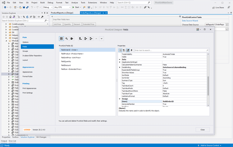 Visual Studio Pivot Designer - WinForms PivotGrid Control | DevExpress