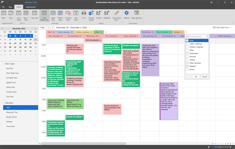 Resources Categories - WinForms Scheduler Control | DevExpress