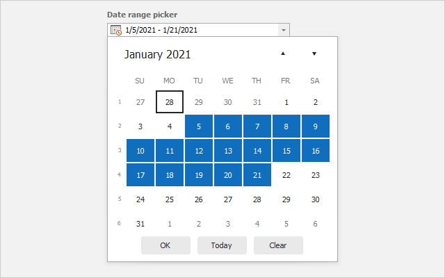 Date Range Selection