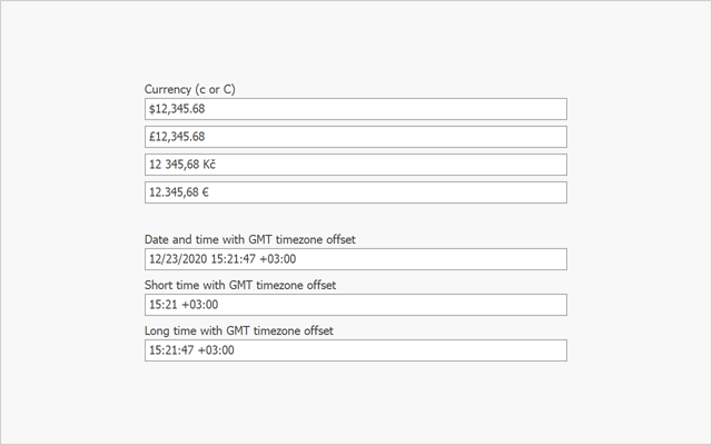 Value Formatting & Parsing