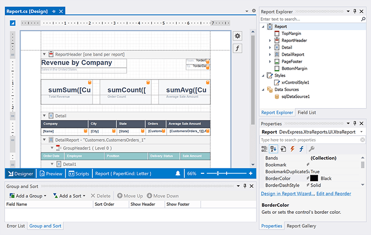 Visual Studio Report Designer - .NET Reporting Tools | DevExpress