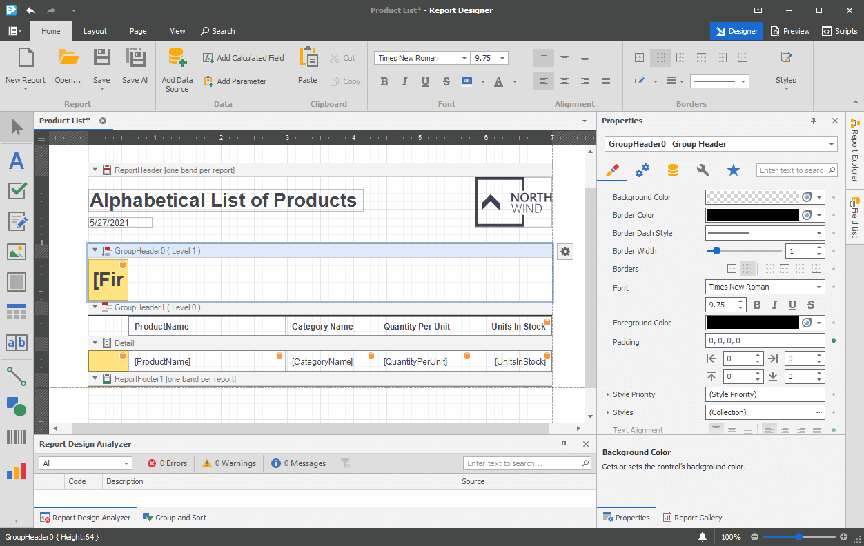 .NET Reporting - End-User Report Designer for WinForms Apps, DevExpress