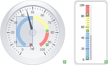 DevExpress VCL Gauge Control - Design-Time Range Selectors