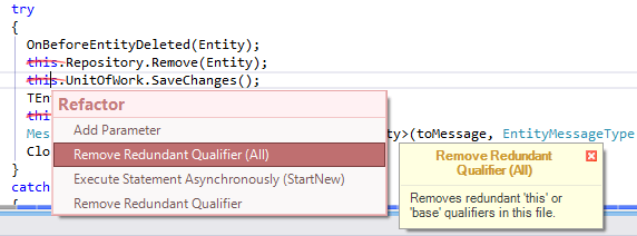 New in CodeRush - Remove Redundant Qualifier Refactoring