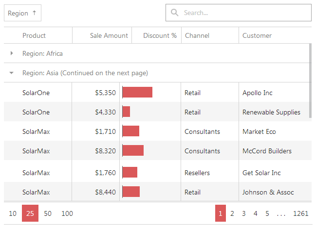 HTML 5 Data Grid