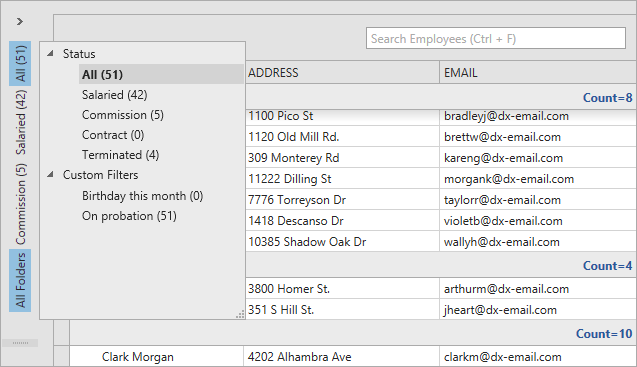 DevExpress WPF NavBar Control - Outlook Inspired Folder Pane