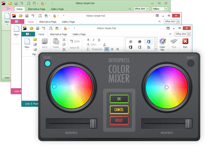 DevExpress WinForms Application Themes - Color Mixer