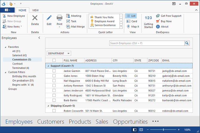 DevExpress WinForms Office Navigation Bar