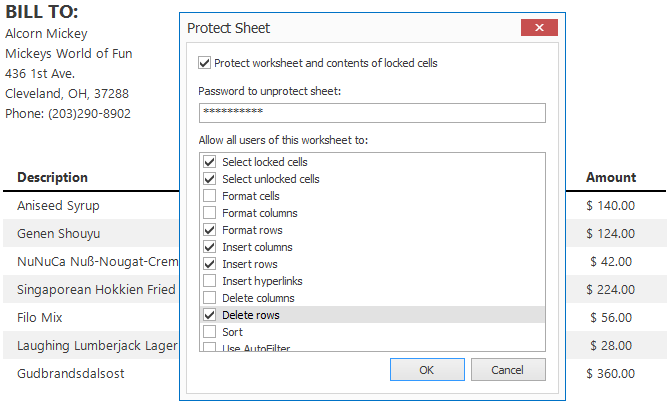 DevExpress WinForms Spreadsheet Control - Password Protection for Worksheet and Workbook Elements