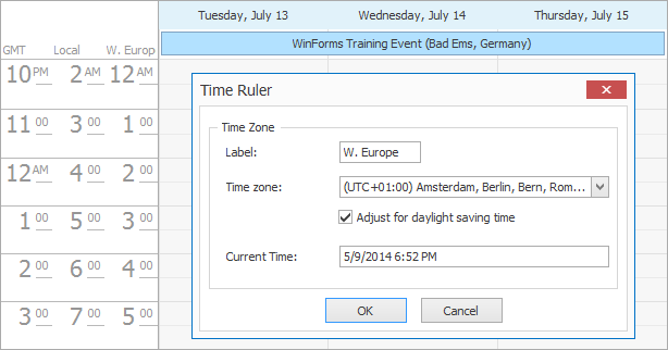 DevExpress WinForms Scheduler Control - Floating Time Zone