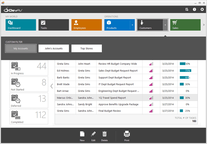 DevExpress WinForms TileBar Control