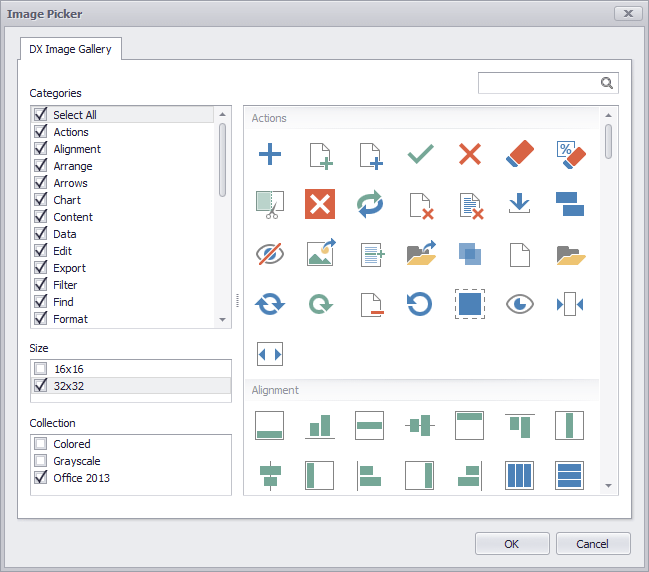 DevExpress Icon Library - Office 2013 Inspired Icons