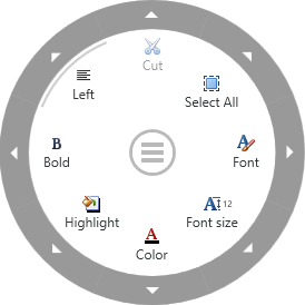 DevExpress WPF Radio Menu