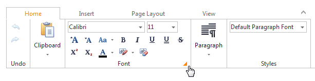 DevExpress ASP.NET Ribbon Control - Dialog Box Launcher