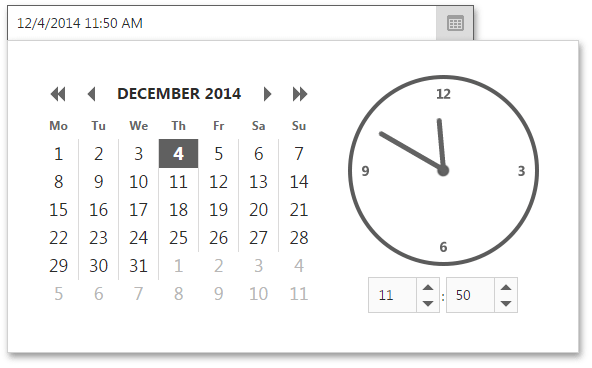 DevExtreme Date Box Time Picker