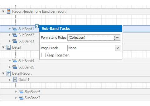 DevExpress Reporting - Sub-Bands