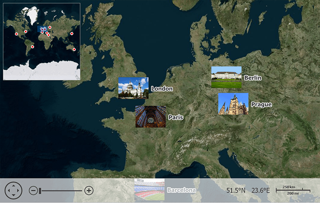 DevExpress WinForms Map Control - Map Preview