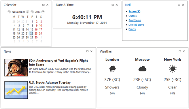 DevExpress Widgets - Flow Layout