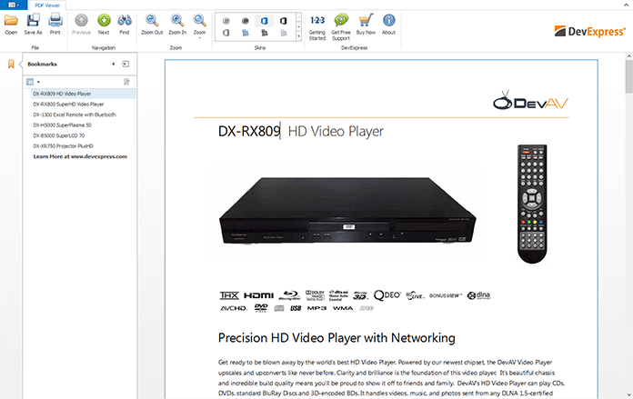 DevExpress WinForms PDF Viewer - Bookmarks