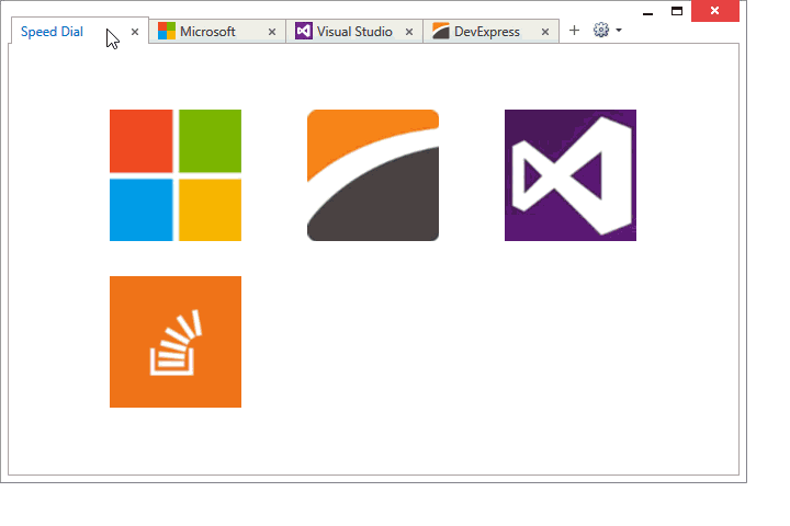 DevExpress WPF Tab Control - Web Browser Inspired UI