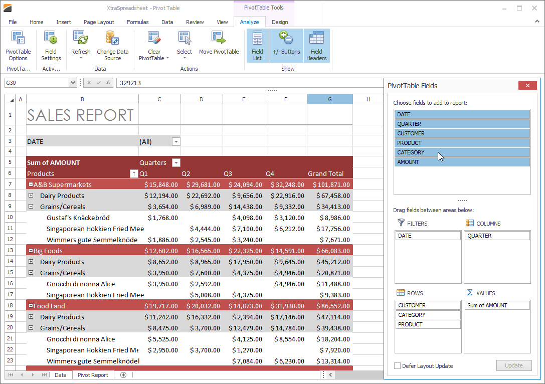 WinForms Spreadsheet Control | DevExpress