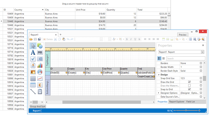 WPF Grid Control - Grid-Based Report Generation | DevExpress