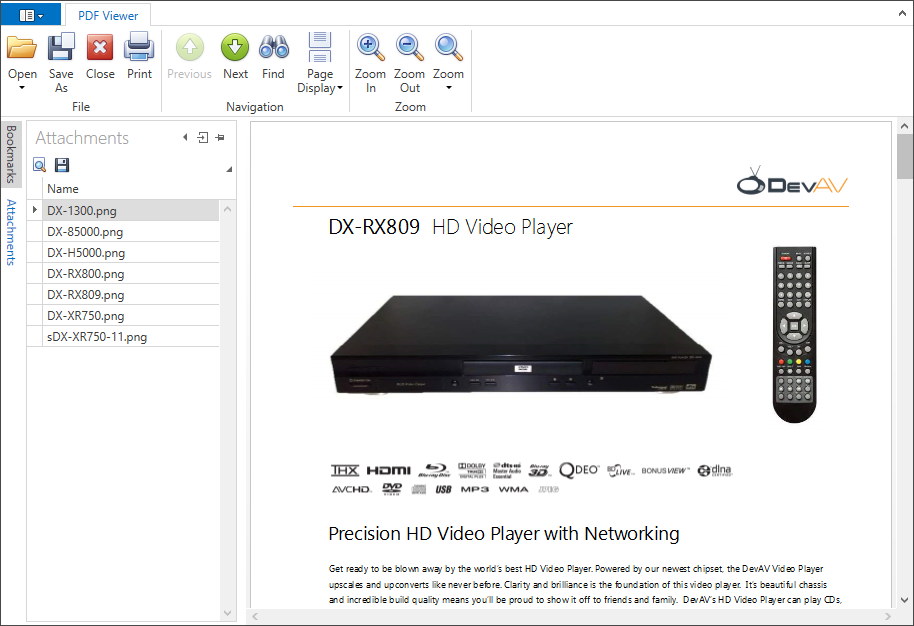 WPF PDF Viewer Control - Attachments | DevExpress