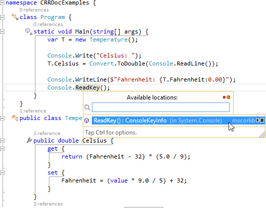 CodeRush for Roslyn - Navigation to Decompiled Code