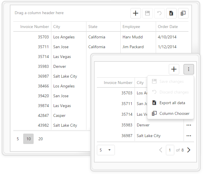 HTML5 Data Grid - Adaptability, DevExtreme | DevExpress