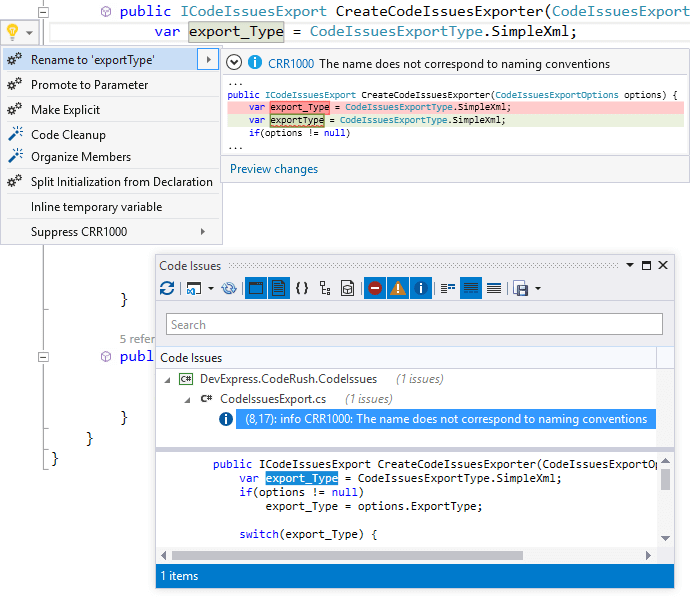 Naming Convention Rules and Code Style Support, CodeRush for Roslyn | DevExpress